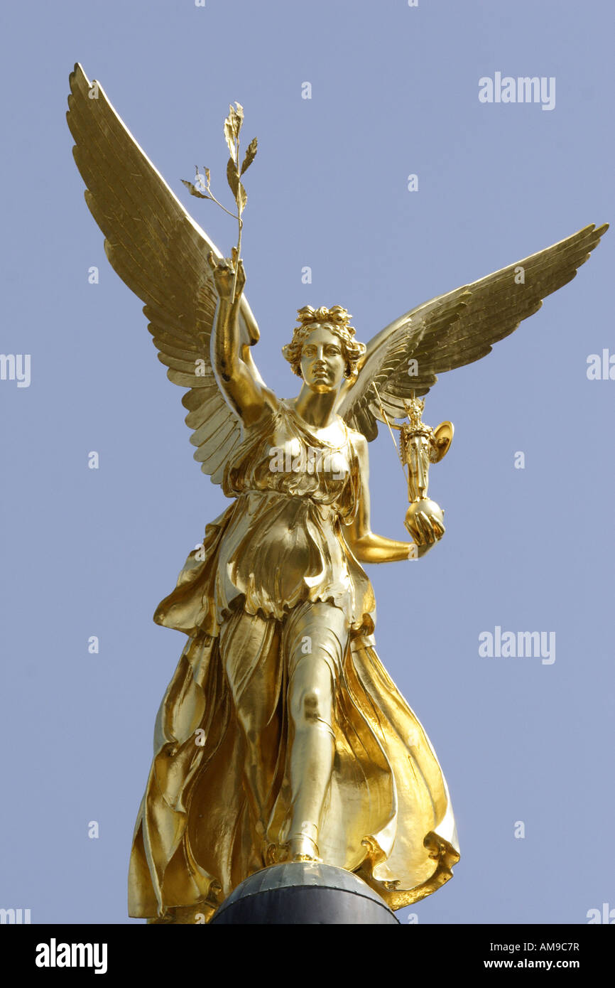 The golden Friedensengel (Angel of Peace) in the Bavarian city of