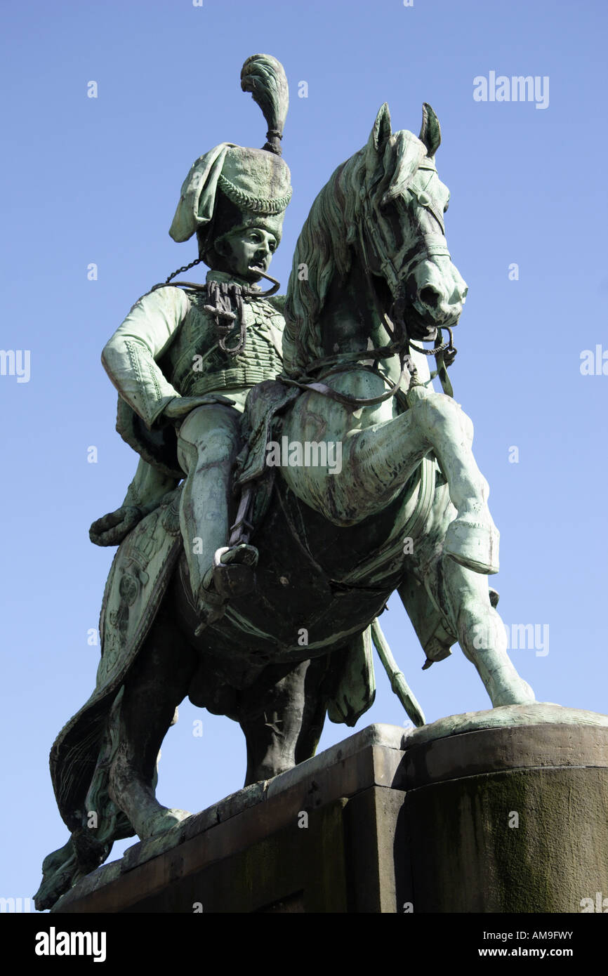 The statue of Charles William Vane Tempest Stewart (Marquess of Londonderry) on Market Square in Durham, England. Stock Photo