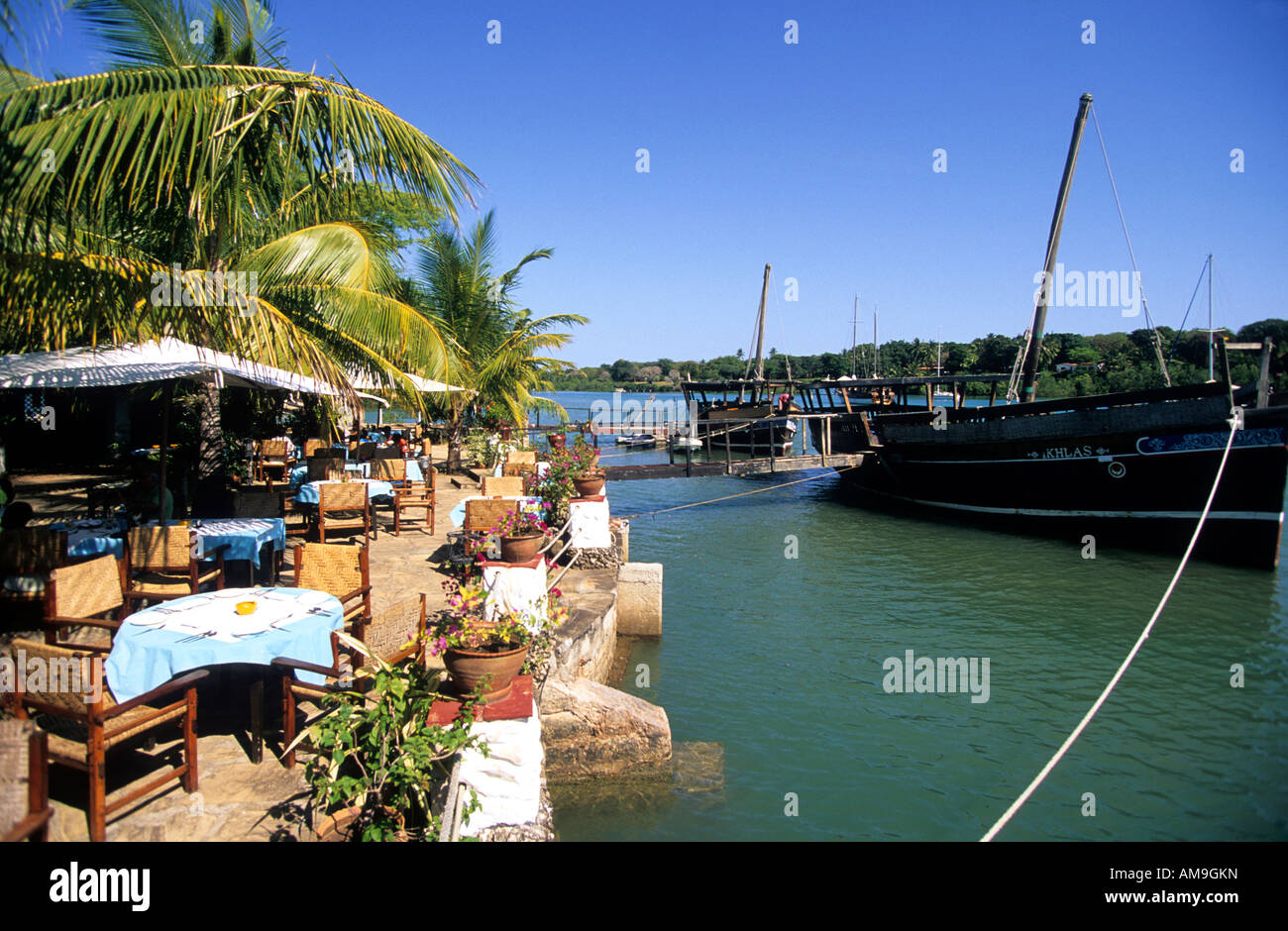 east africa kenya mombasa north shore aquamarine restaurant Stock Photo