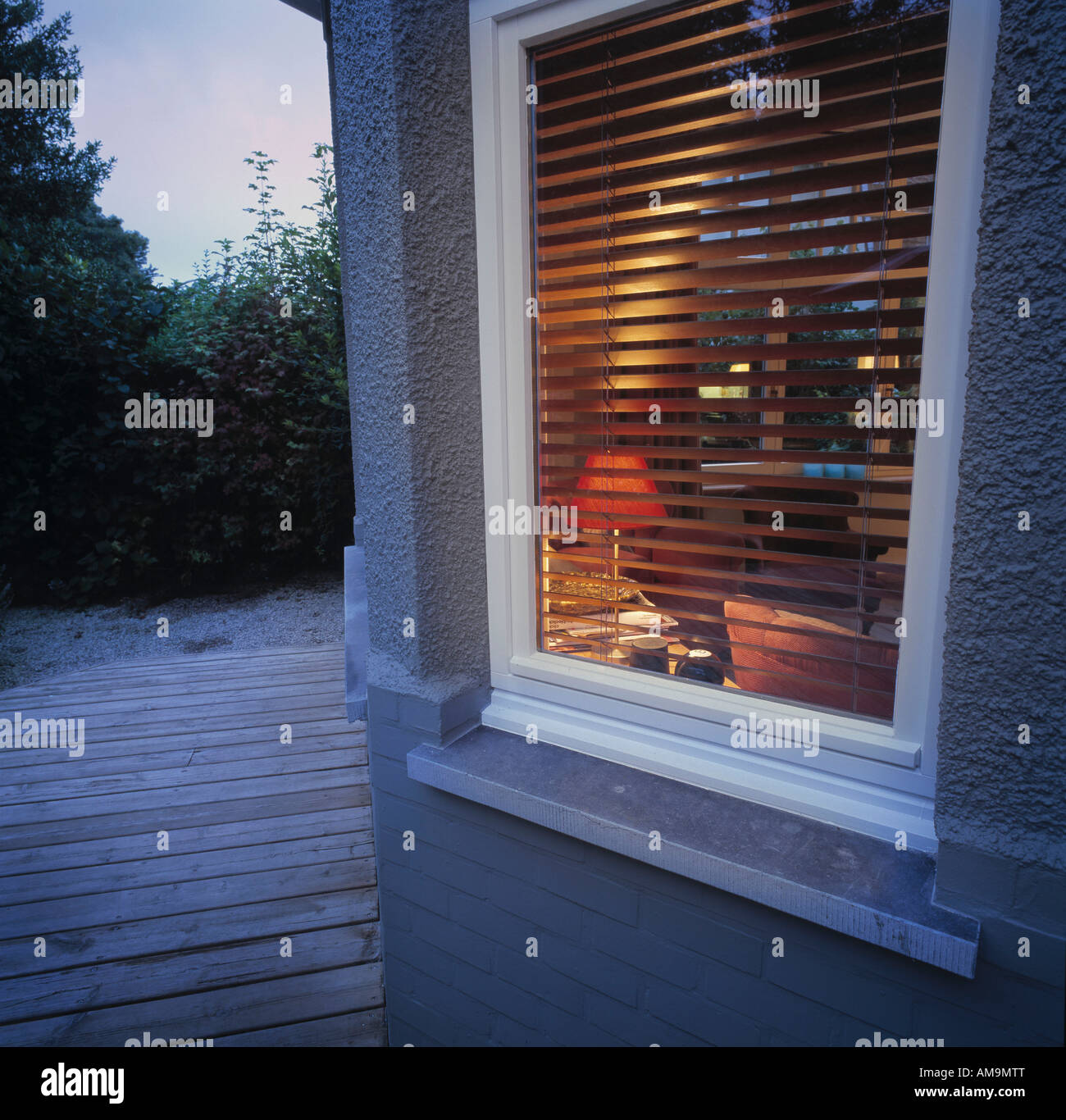 Outside a house with a deck Stock Photo Alamy