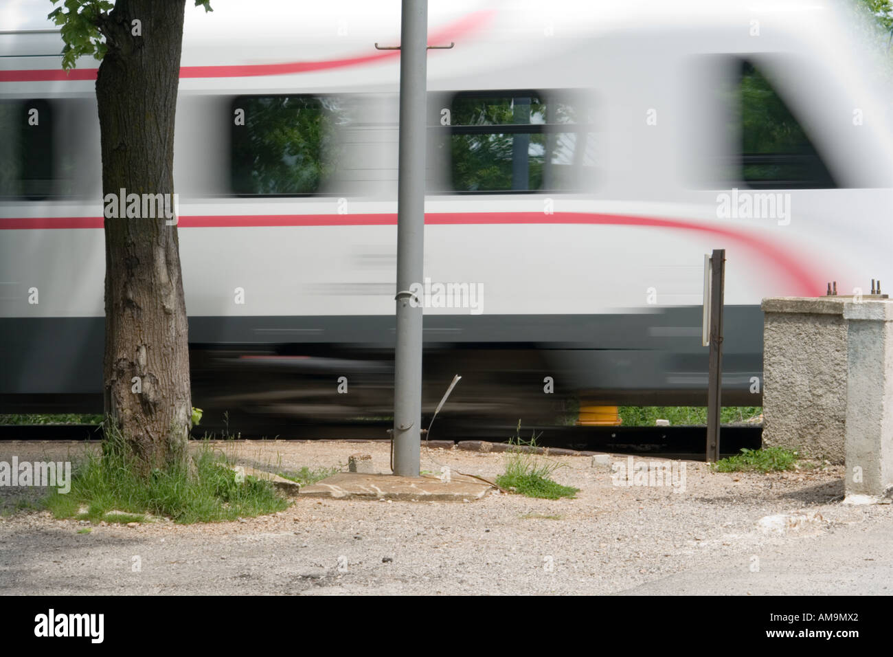 Train is passing by Stock Photo