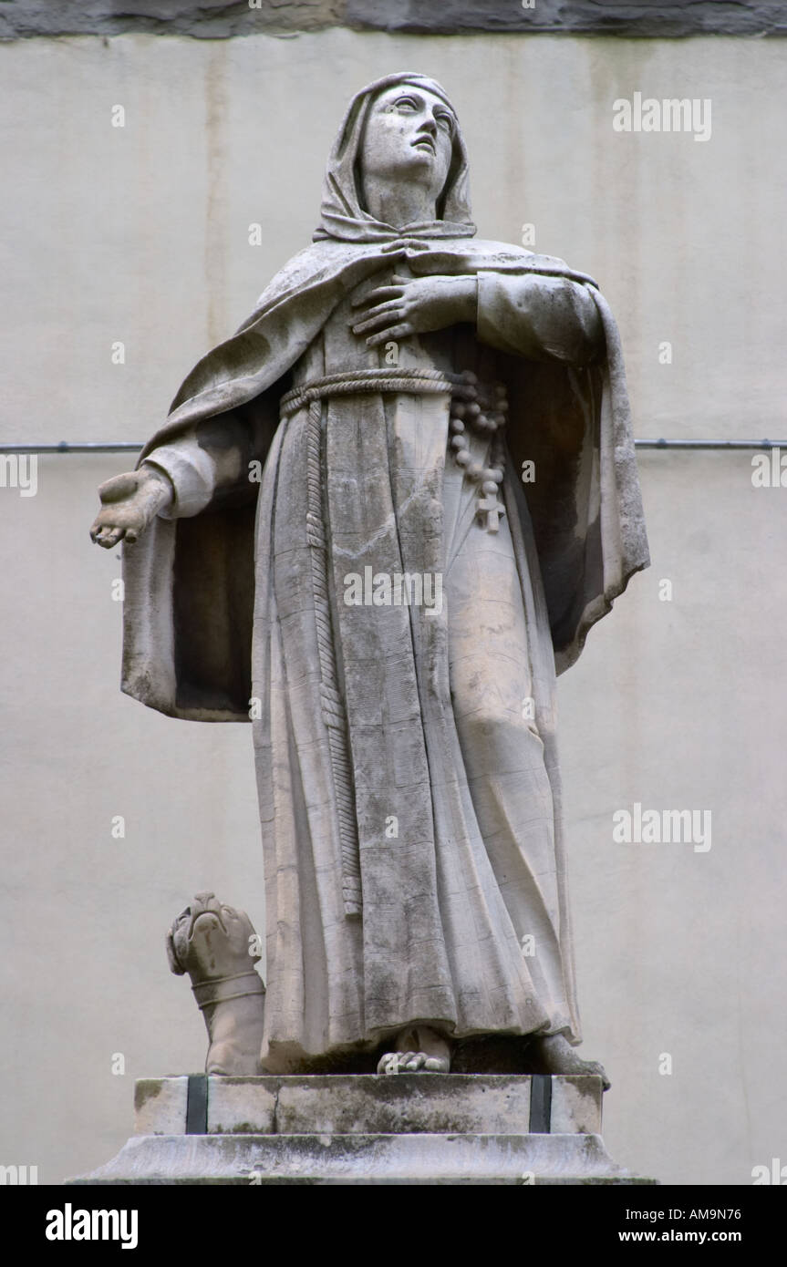 Statue of St Margaret of Cortona at Cortona Tuscany Italy Stock Photo