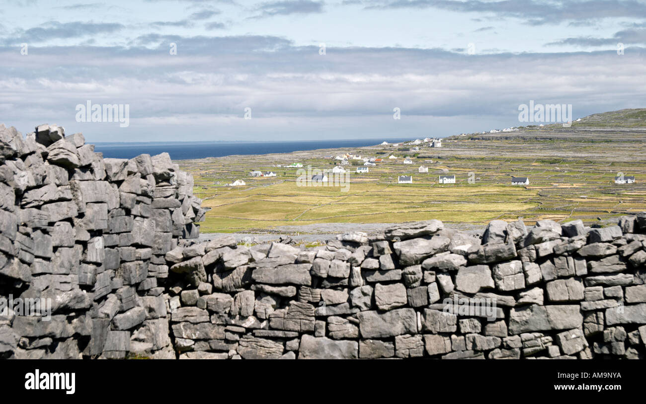 View from Dun Aonghasa Aran islands Ireland Stock Photo
