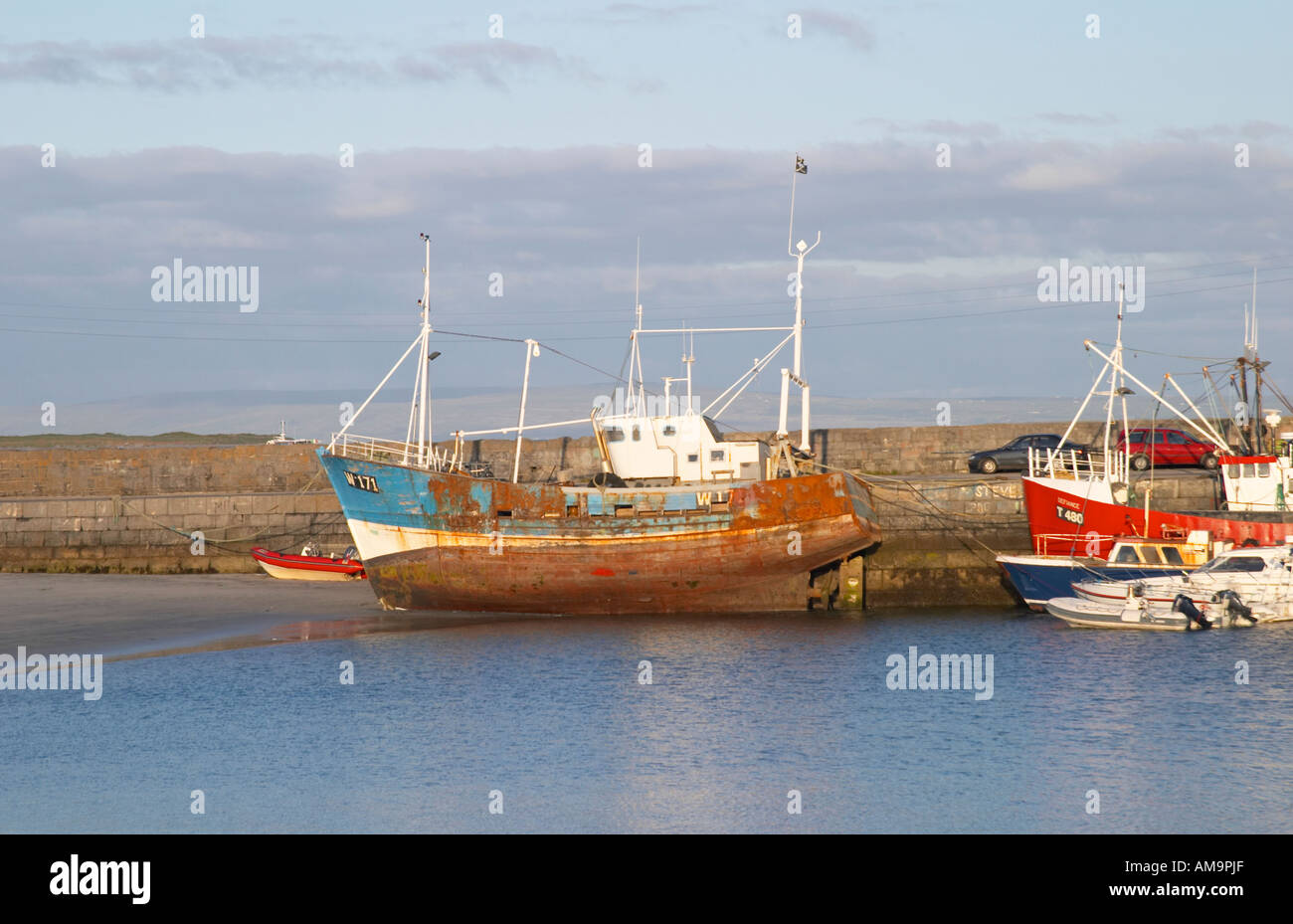 Old fishing boat Aran islands Ireland Stock Photo Alamy