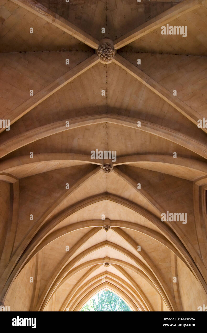 Vaulted gothic ceiling in outlying building at Westminster Abbey London Stock Photo