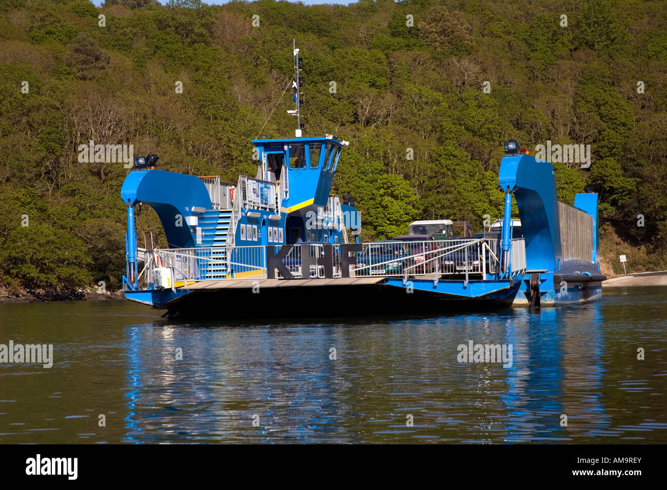 king harry ferry crossing the river fal cornwall Stock Photo Alamy