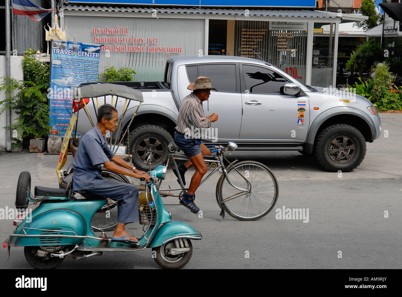 various forms of transport in chiang ma, thailand Stock Photo