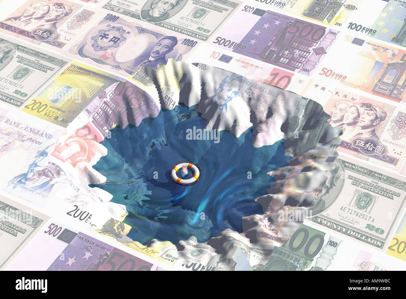 Financial disaster Stock Photo