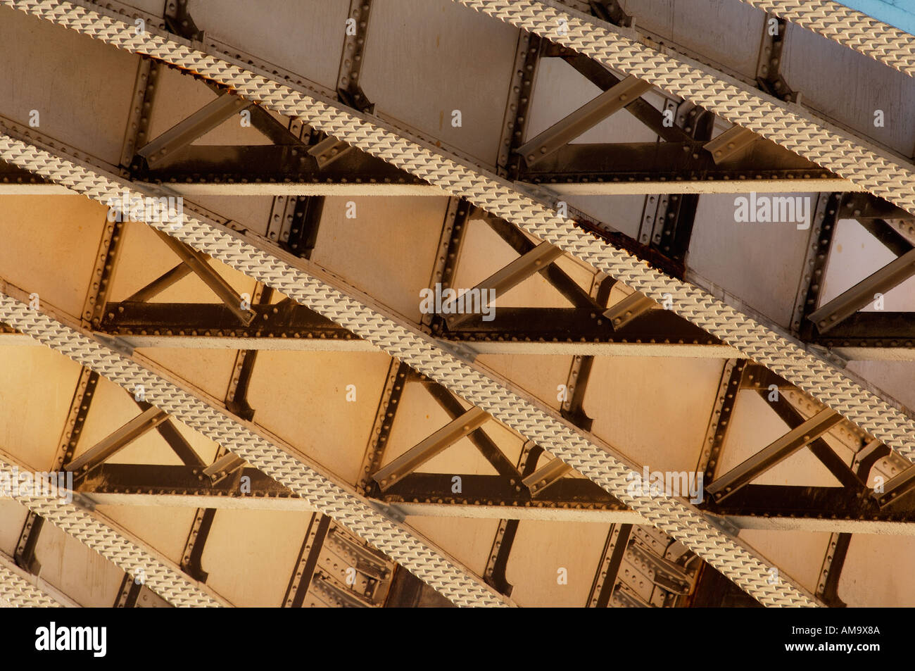 riveted girders under Southwark bridge Stock Photo