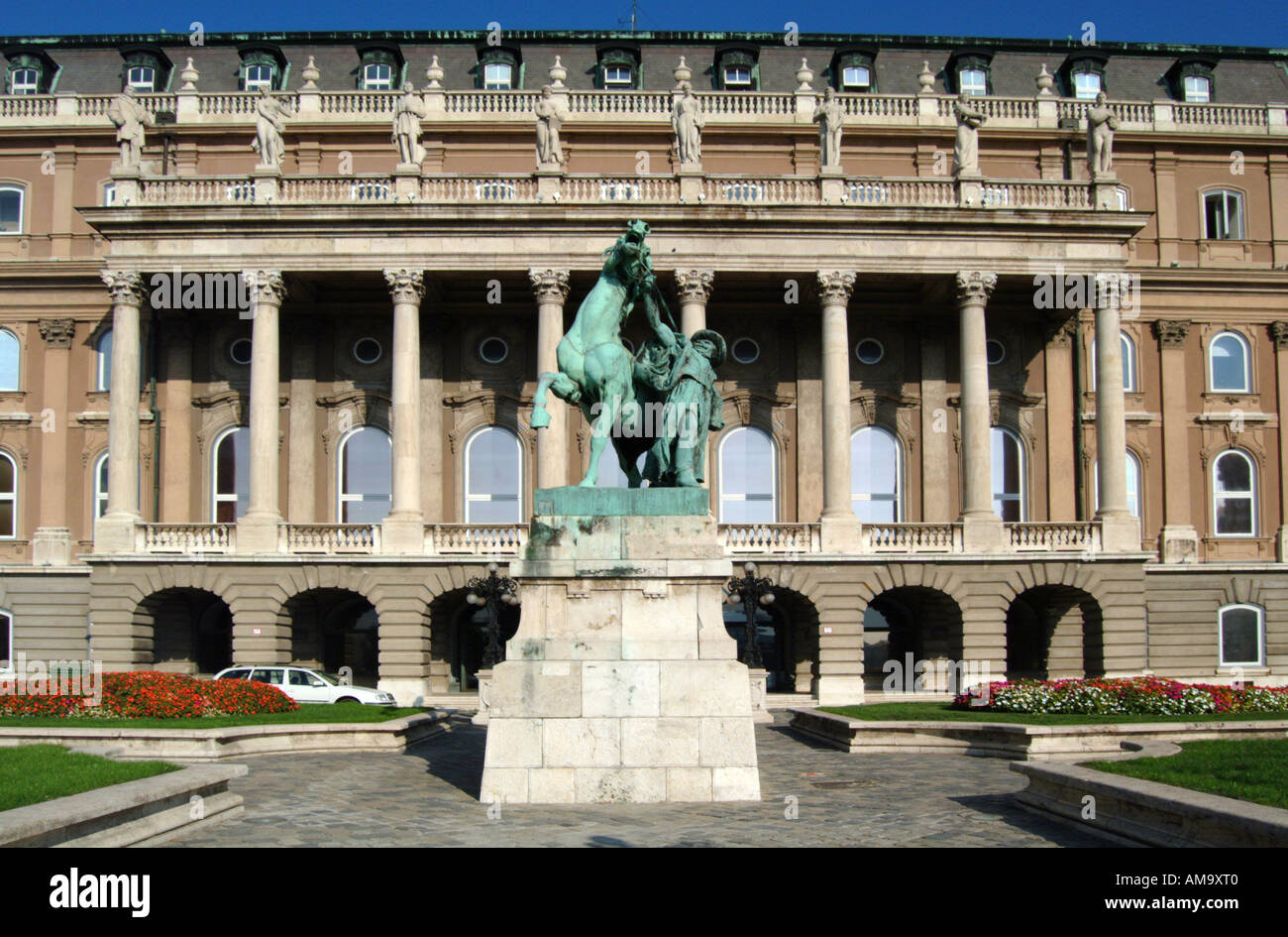 Royal Palace and statue of Prince Eugene of Savoy Budapest Hungary East Europe EU UE Stock Photo