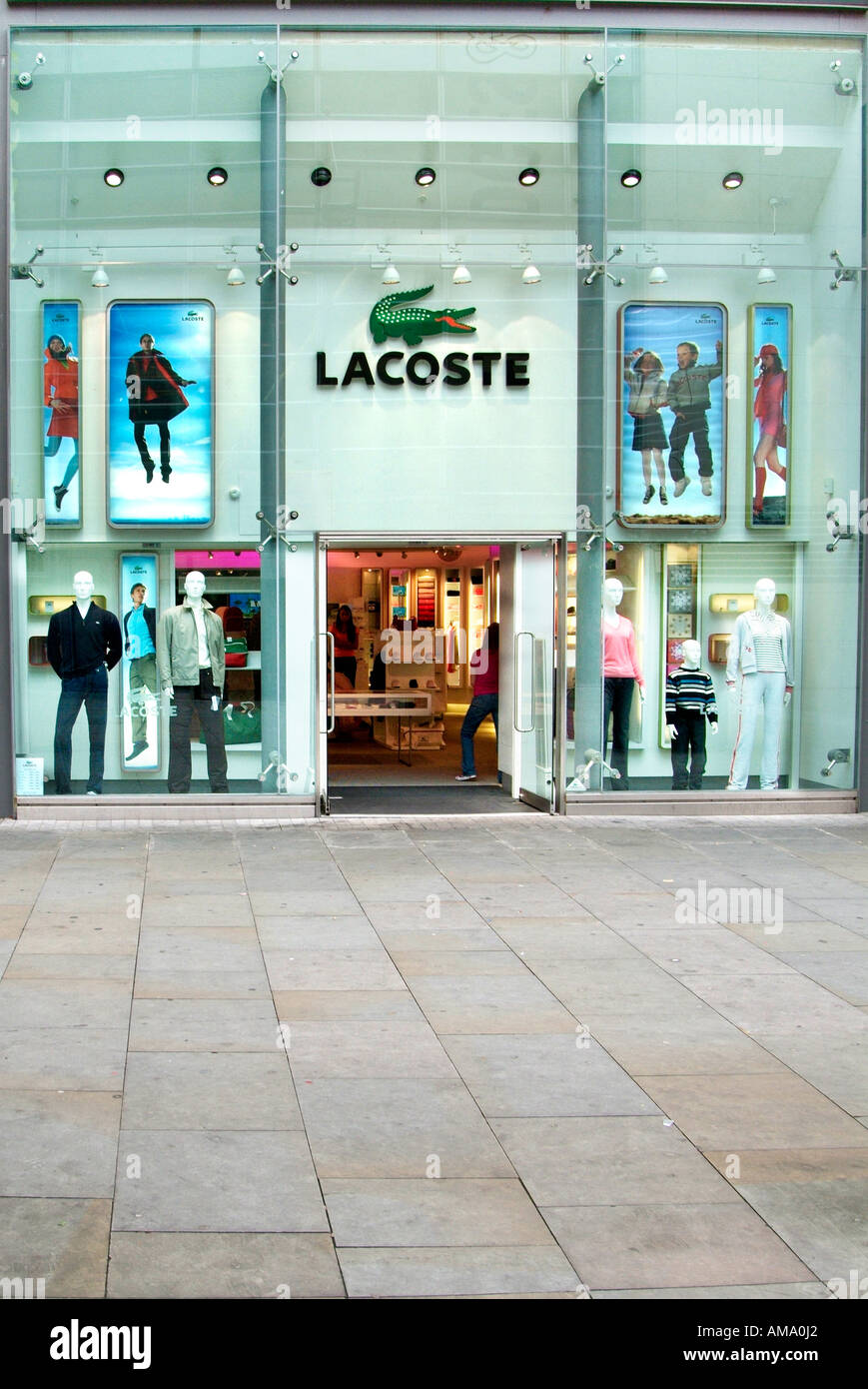 Lacoste shop front Department store retail UK United Kingdom England Europe  GB Great Britain EU European Union Stock Photo - Alamy