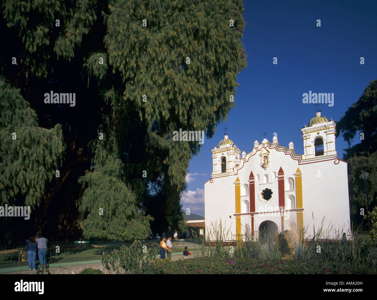 Church near Tule Tree State of Oaxaca Mexico Stock Photo