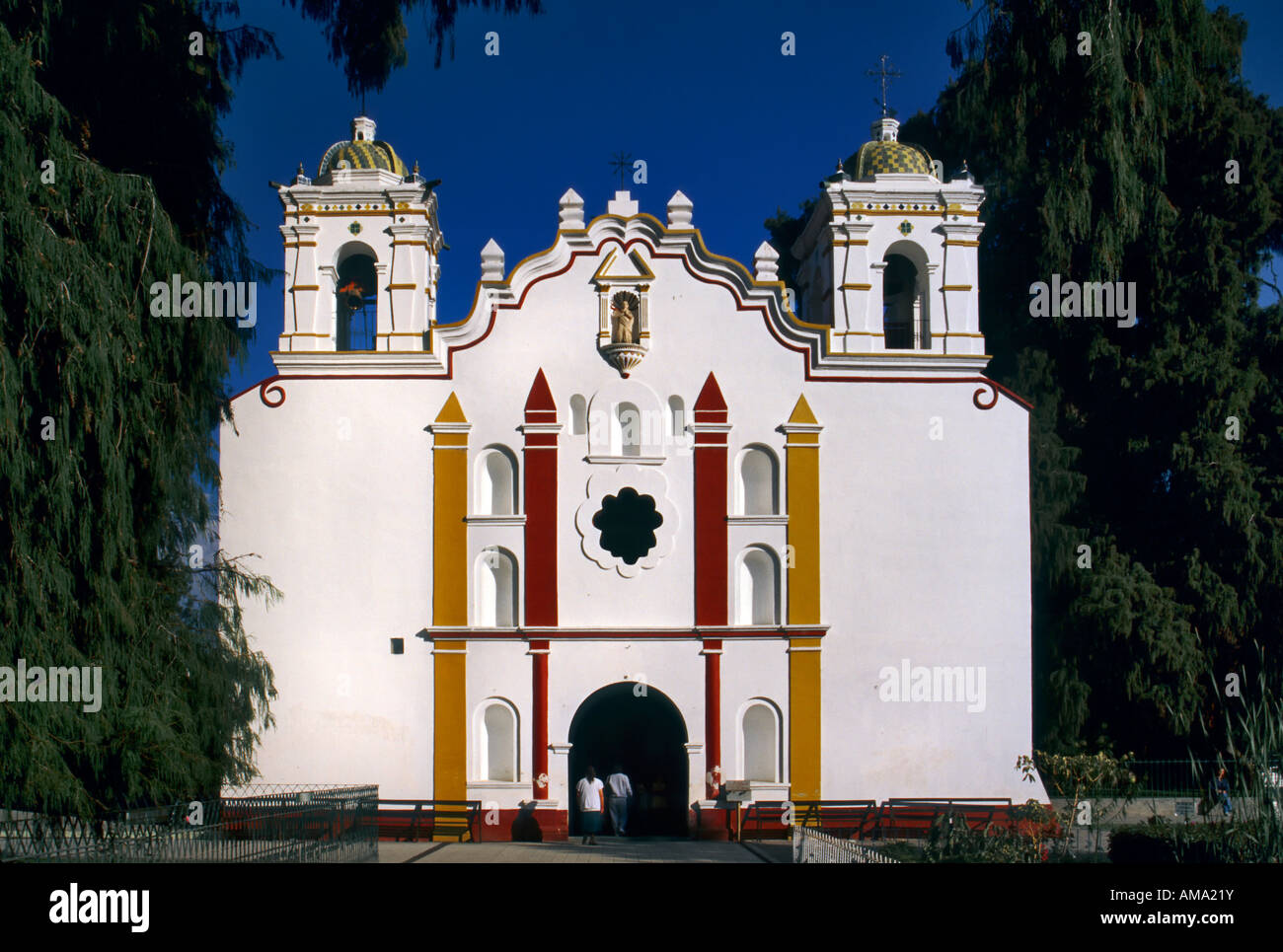 Church near Tule Tree State of Oaxaca Mexico Stock Photo