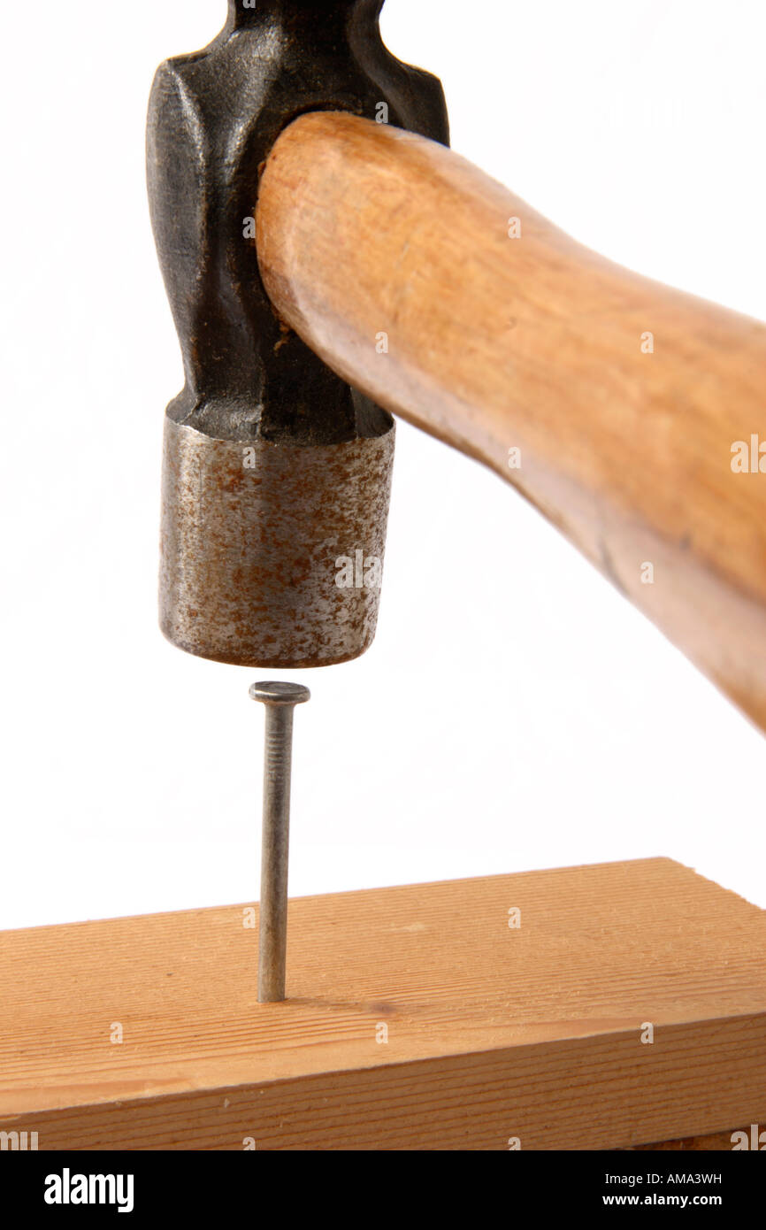 Hammer hitting nail stock image. Image of wood, blurred - 5937211