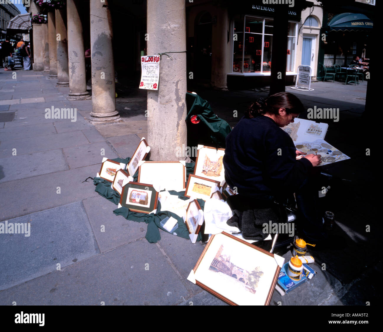An artist painting Bath England Stock Photo Alamy