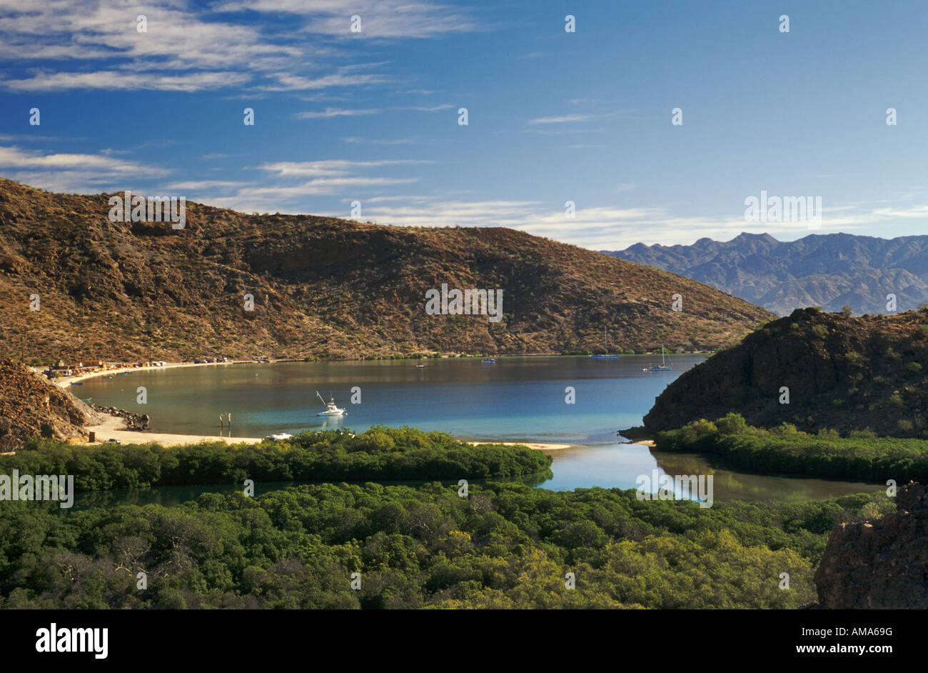 Bahia Concepcion in Playa Santispac area, bay at Gulf of California