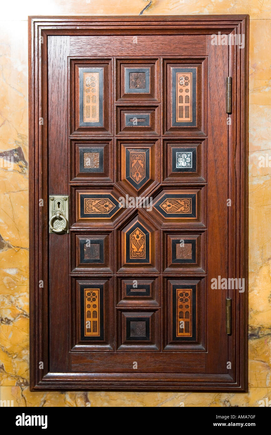 Wales Cardiff Cardiff Castle Arab Room Marquetry door Stock