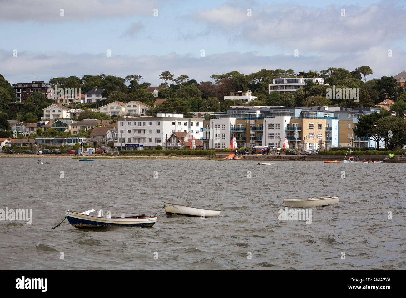 UK Dorset Poole Harbour Sandbanks waterfront properties Stock Photo Alamy