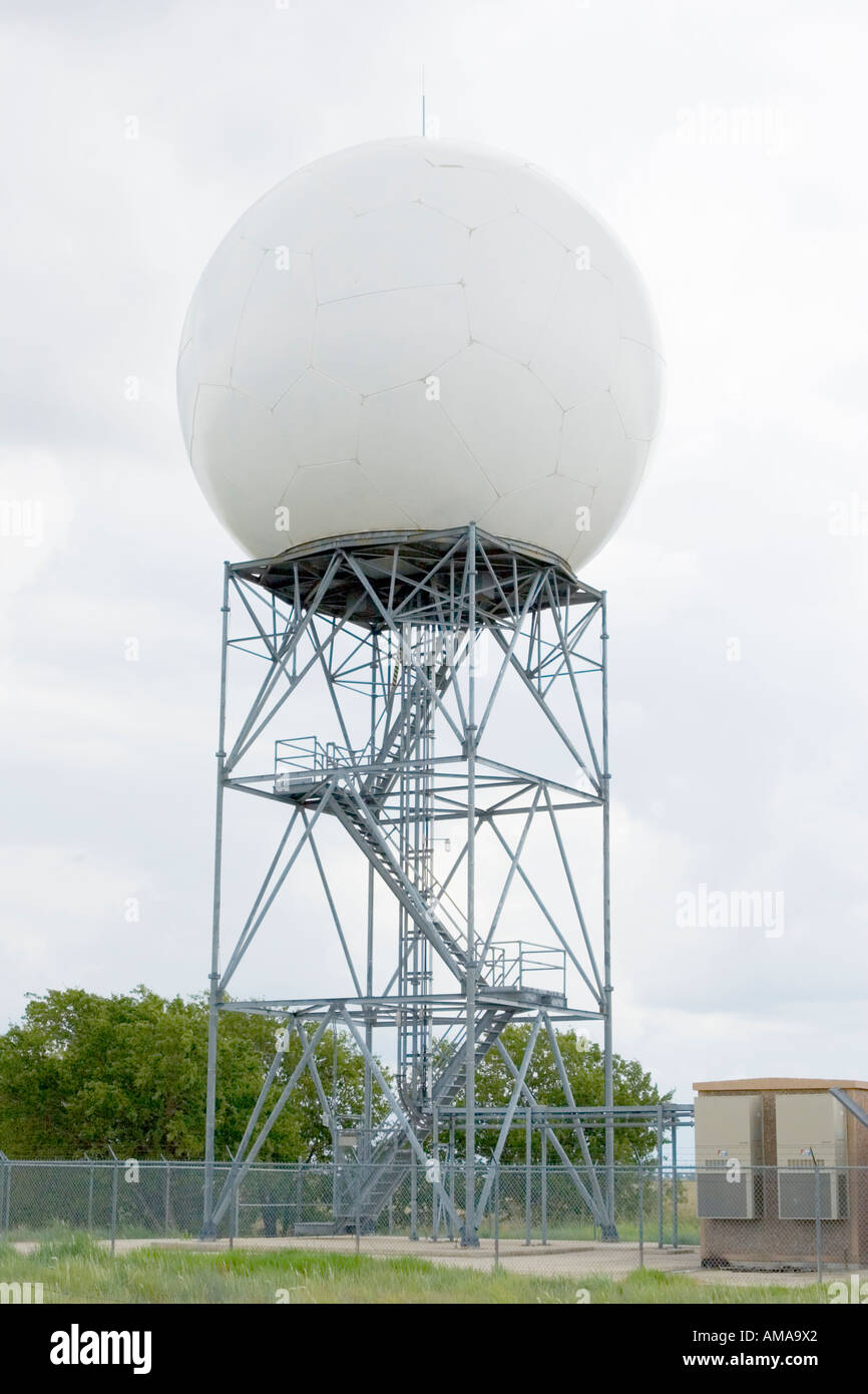 National Weather Service NOAA Radar Radome used for weather and storm forecasts and warnings. Stock Photo