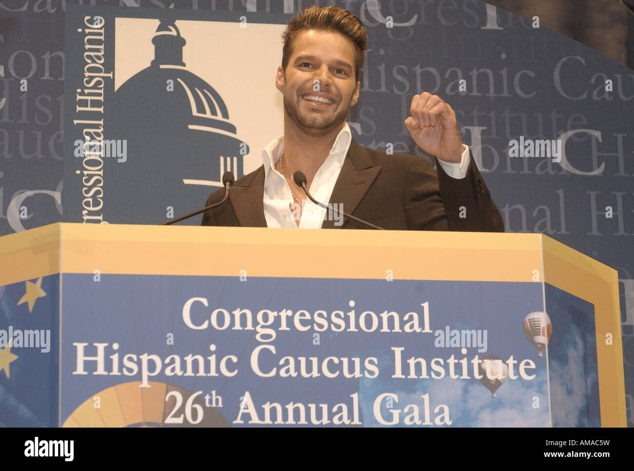 WASHINGTON DC Ricky Martin speaks after receiving the Chairman s Humanitarian Award for his global community service at the Cong Stock Photo