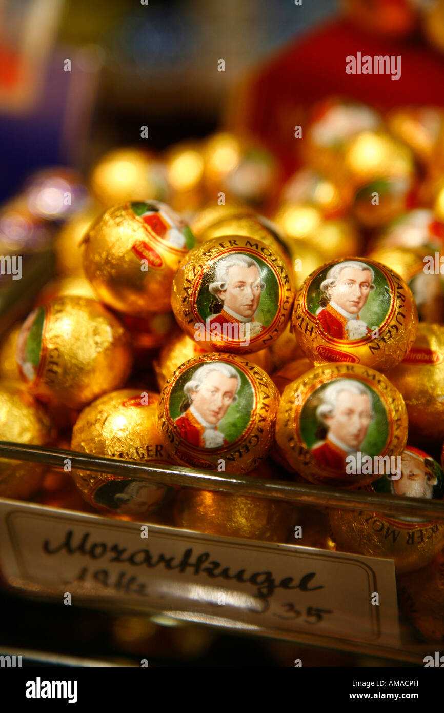 Aug 2008 - Mozart chocolate Vienna Austria Stock Photo