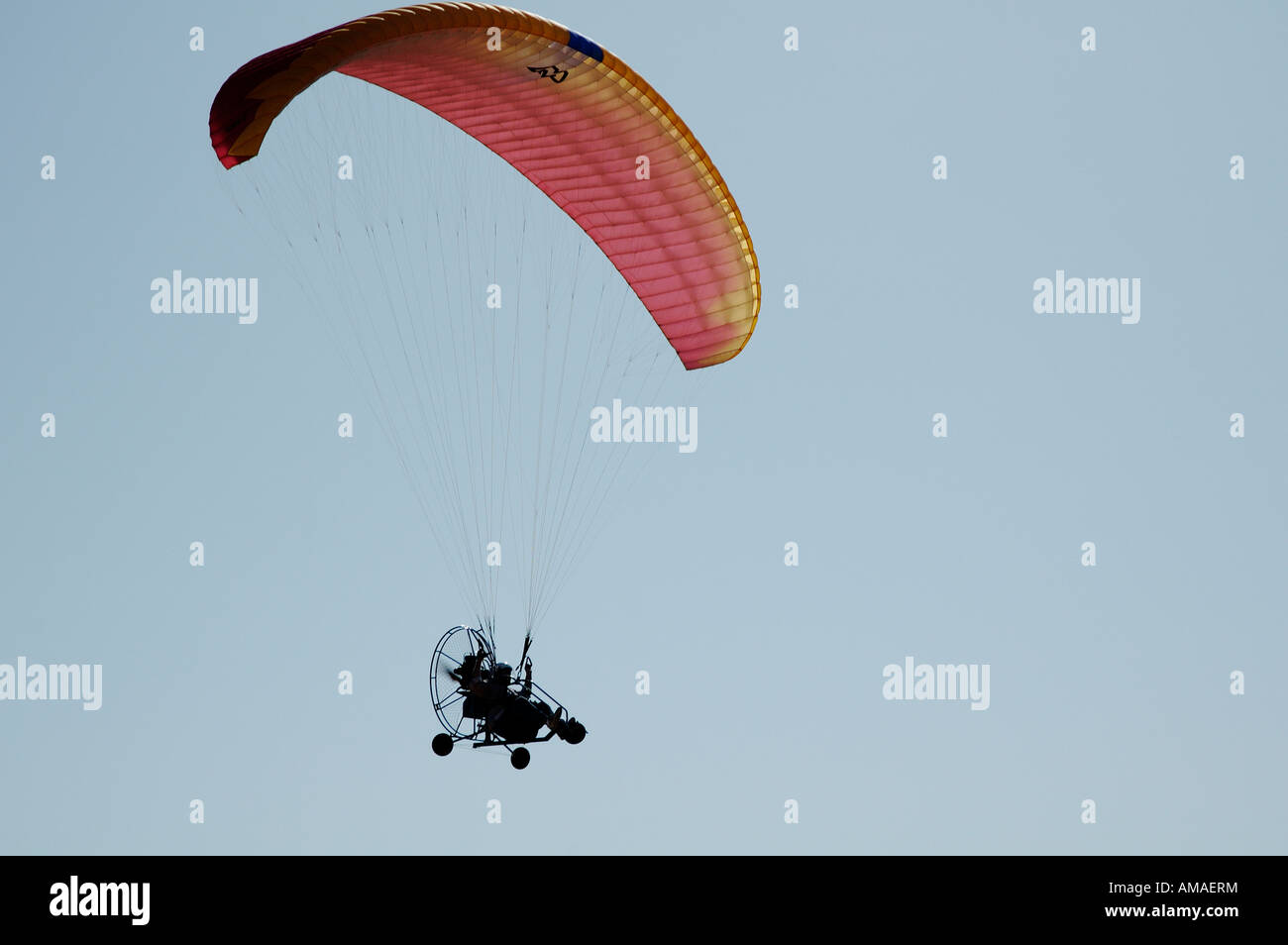Powered paragliding over the Arizona desert Stock Photo Alamy