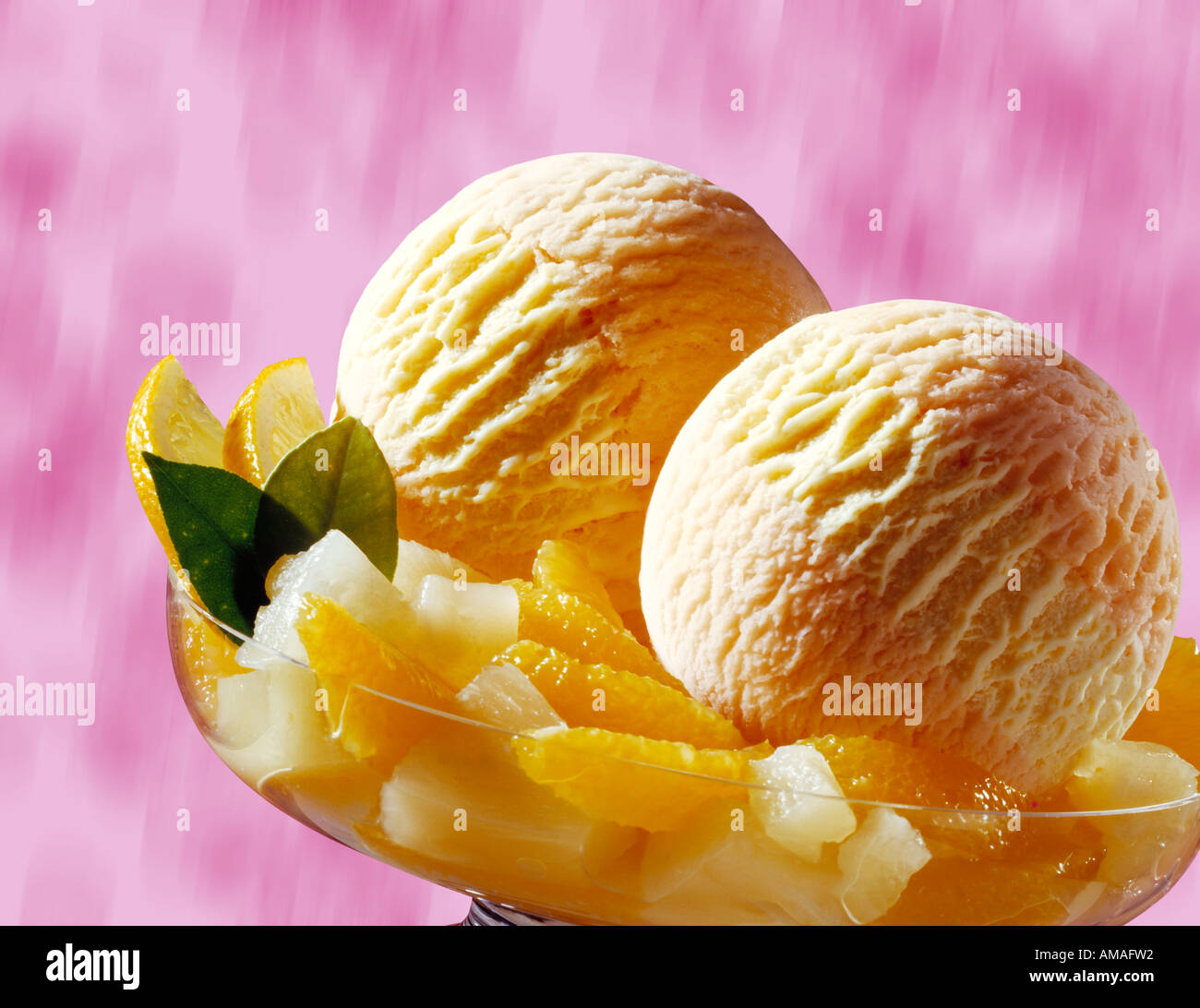 Fruit cocktail ice cream Stock Photo Alamy
