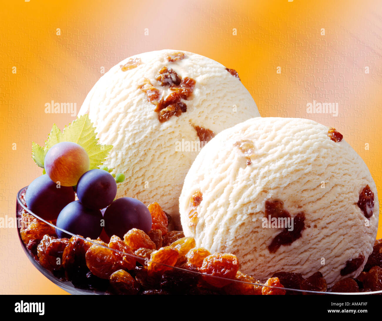 Grape raisin ice cream Stock Photo Alamy