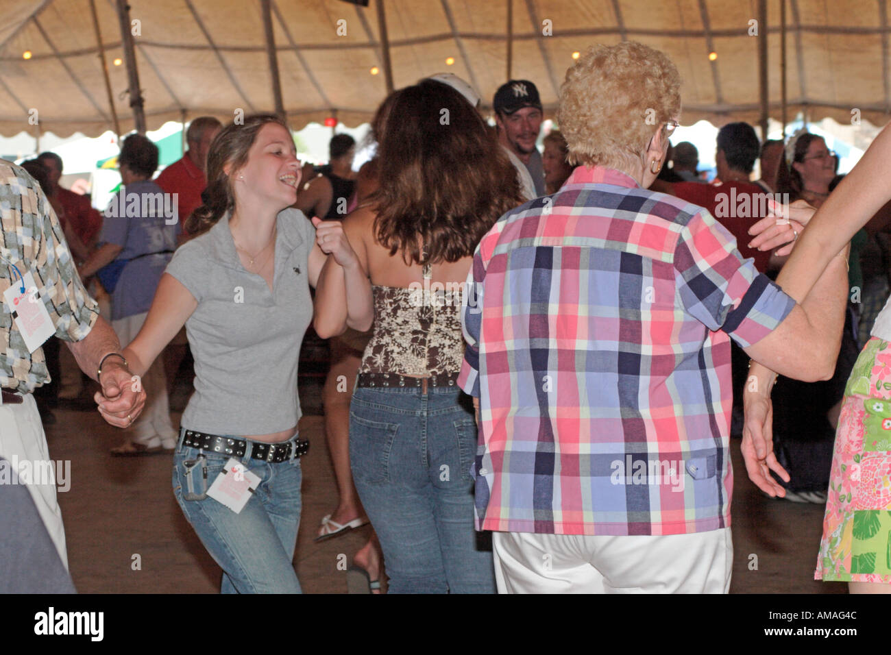 dancing at German Alps Festival in Hunter Mountain NY Stock Photo Alamy