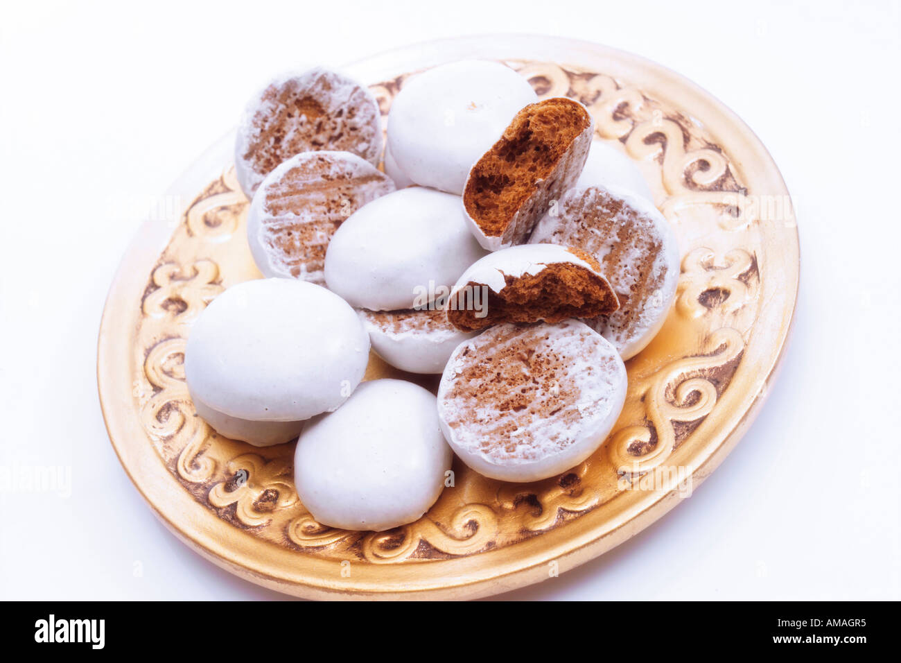 Gingerbread on plate Stock Photo