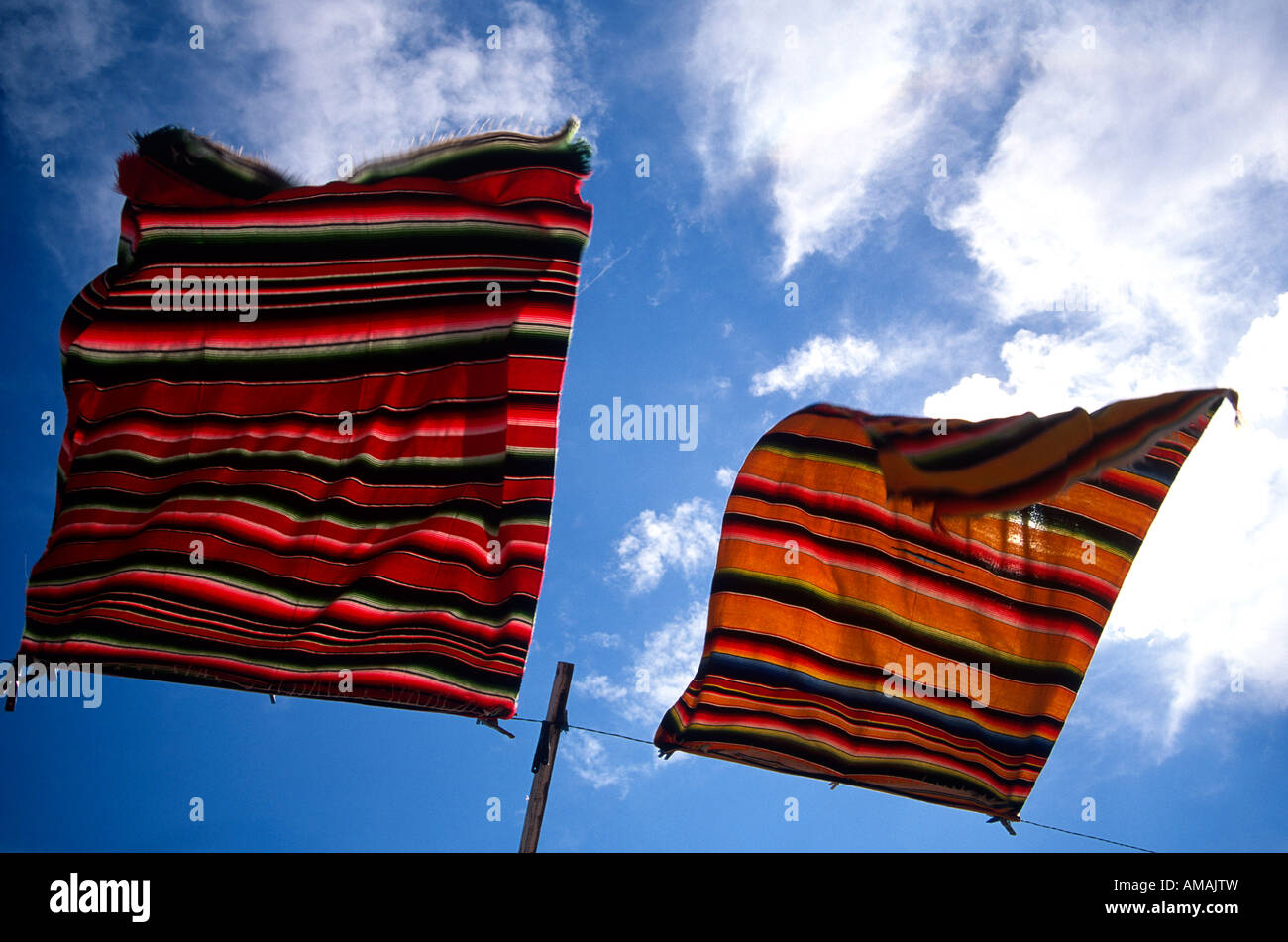Mexican Blankets on Clothesline north of Cameron, Arizona, Navajo
