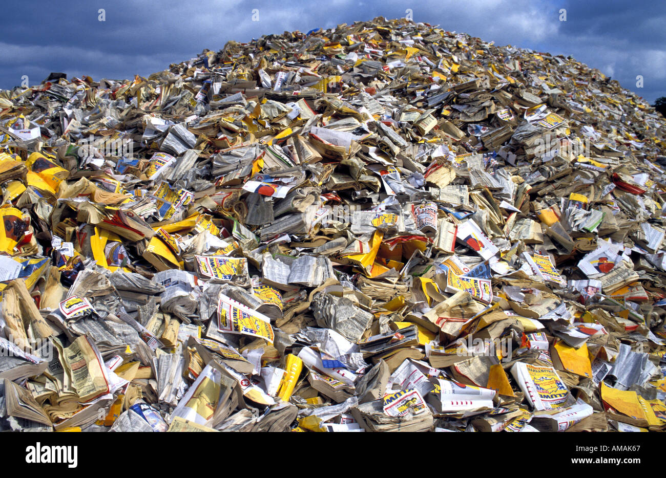 Germany Berlin a mountain of old telephone books waiting to be Stock