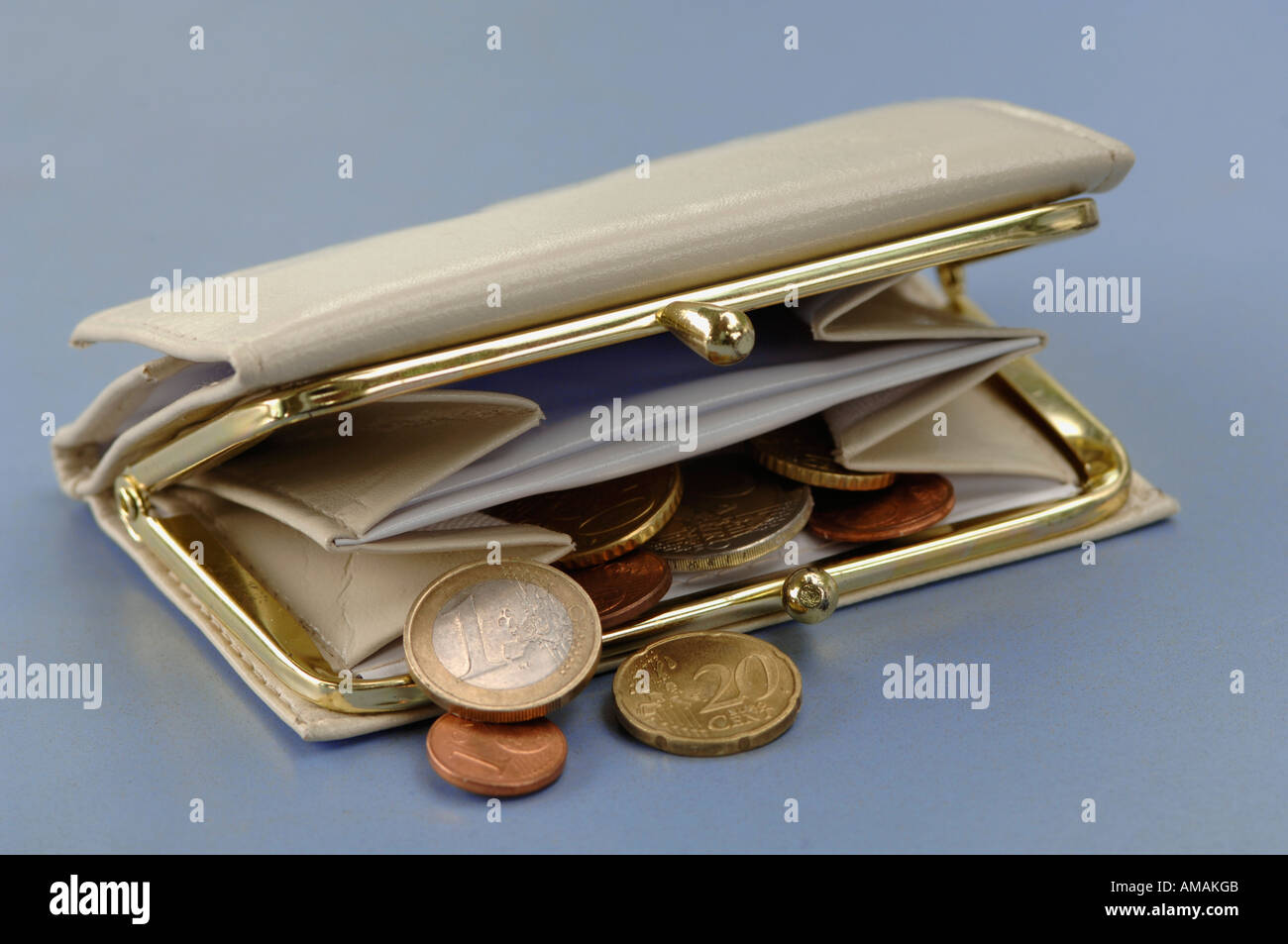 Purse with coins, close-up Stock Photo