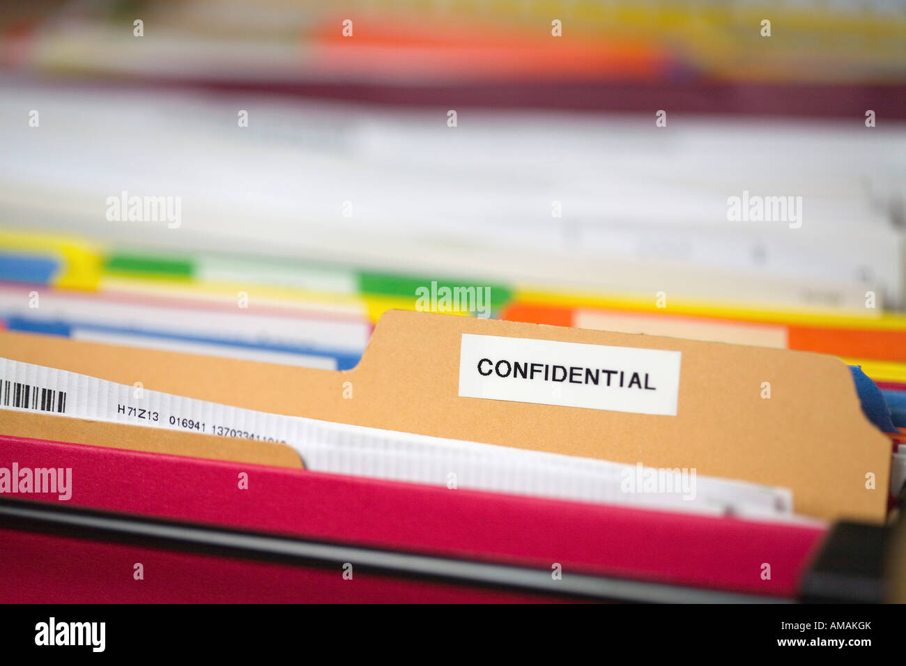 Detail of a 'confidential' file Stock Photo Alamy