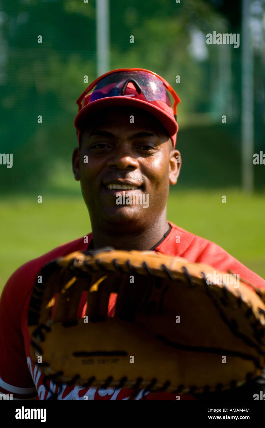 Portrait of a baseball player Stock Photo