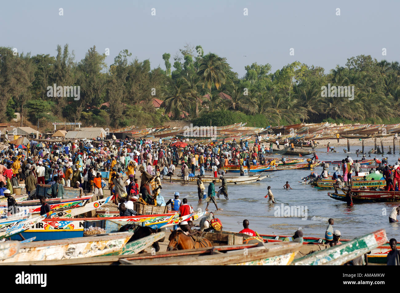 Senegal, Thies Region, Petite Cote, Mbour fishing harbour Stock Photo