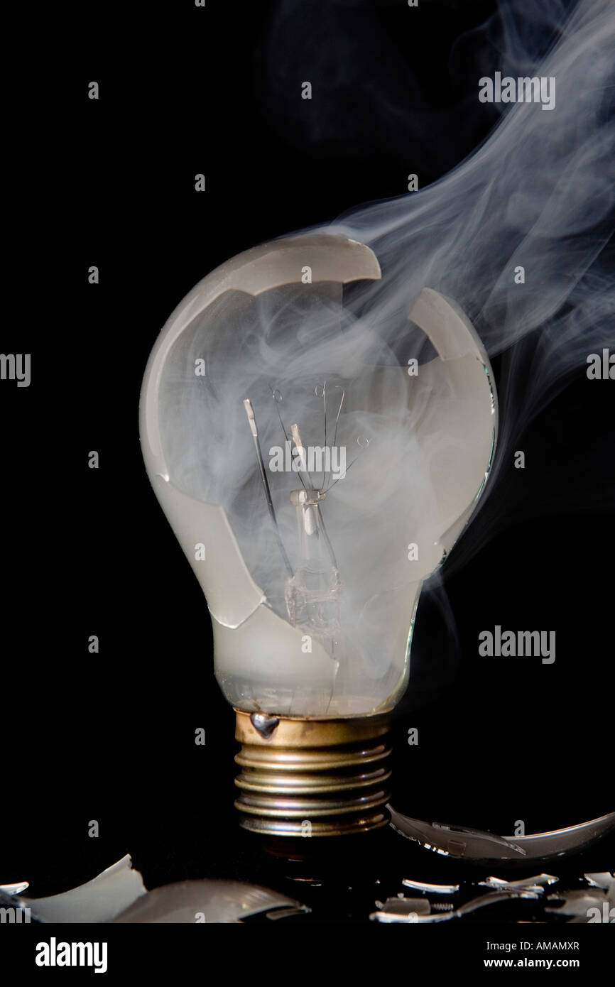 A smoking light bulb Stock Photo Alamy