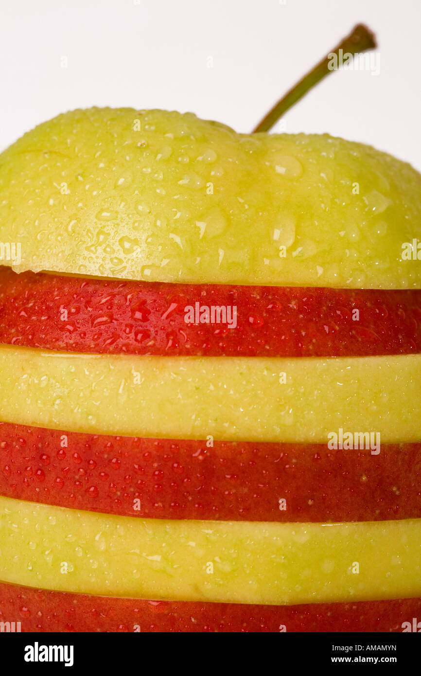 Slices of green and red apple Stock Photo