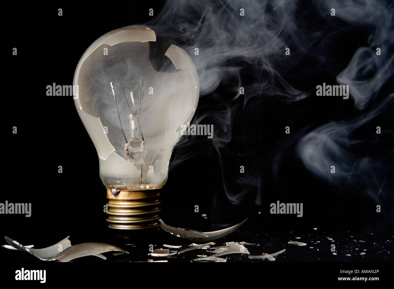 A smoking light bulb Stock Photo Alamy