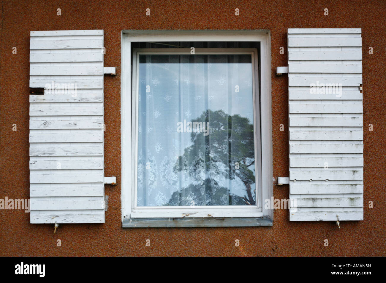 A window with open shutters Stock Photo Alamy