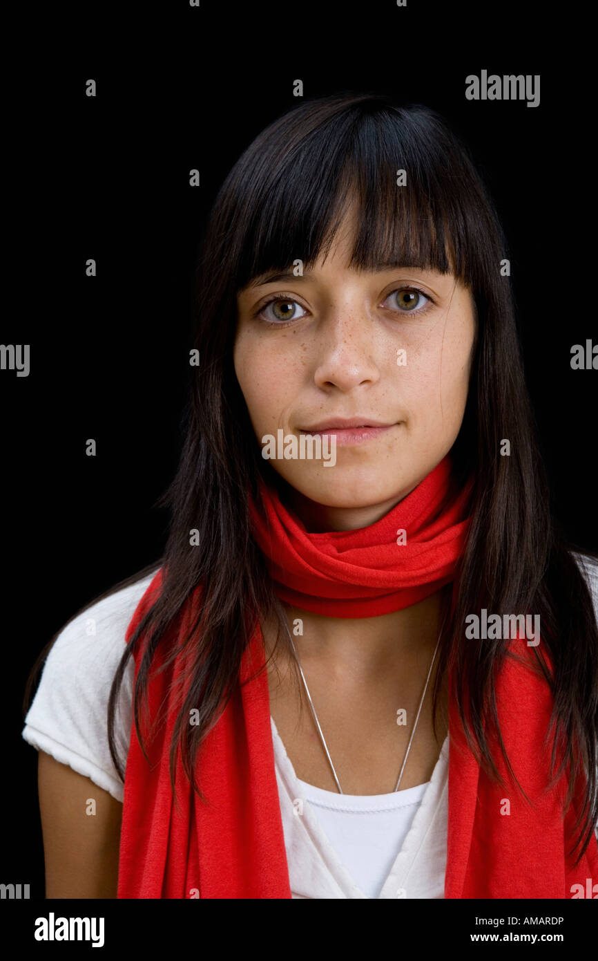 Portrait of a young woman wearing a scarf Stock Photo