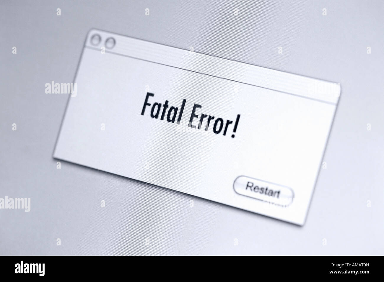 Error message on a computer screen Stock Photo