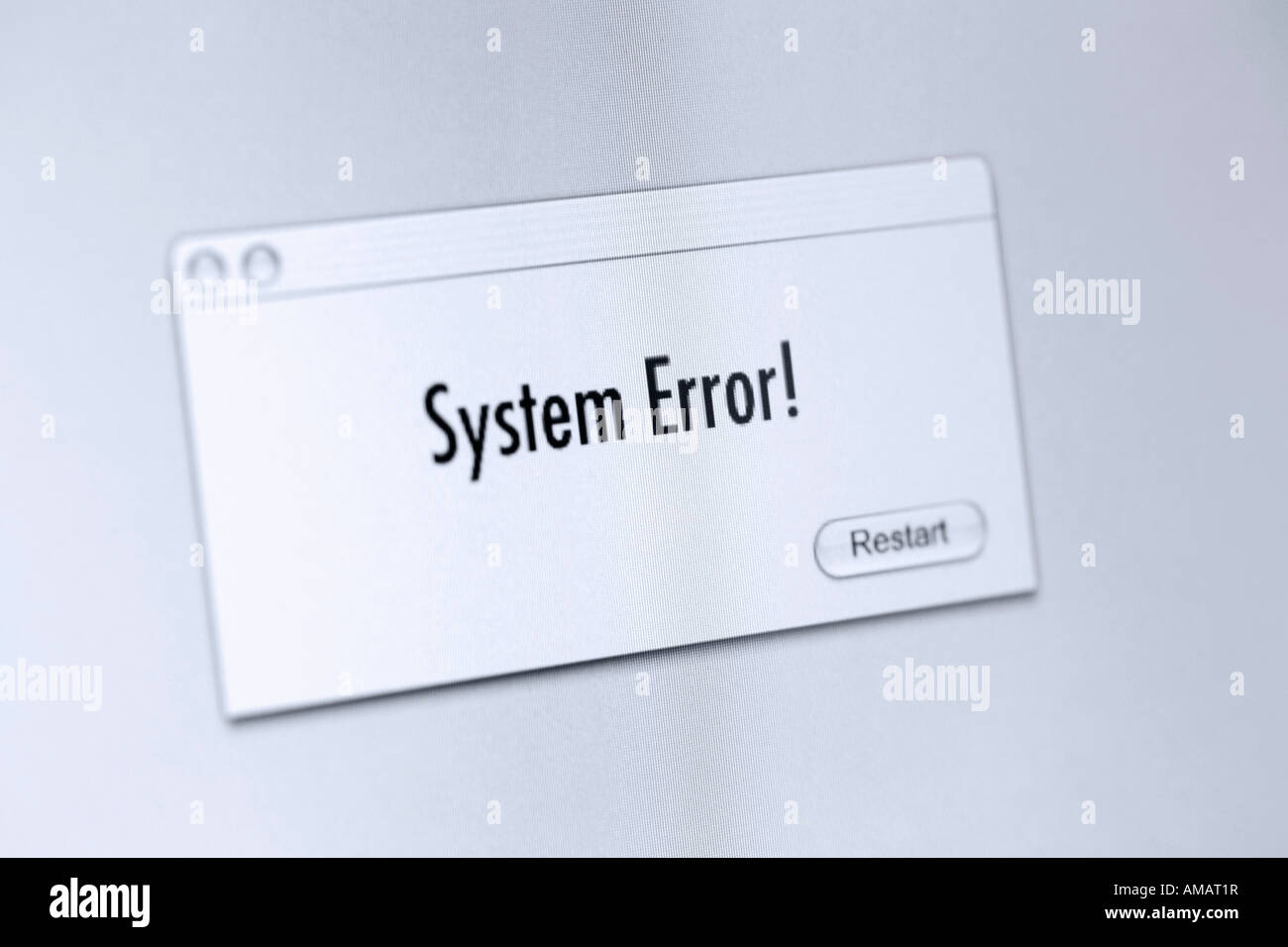 Error message on a computer screen Stock Photo