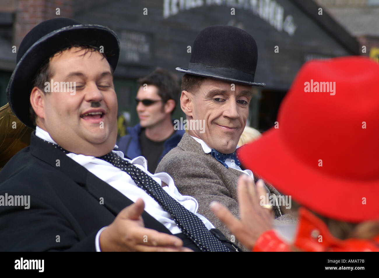 Laurel and Hardy lookalikes Stock Photo