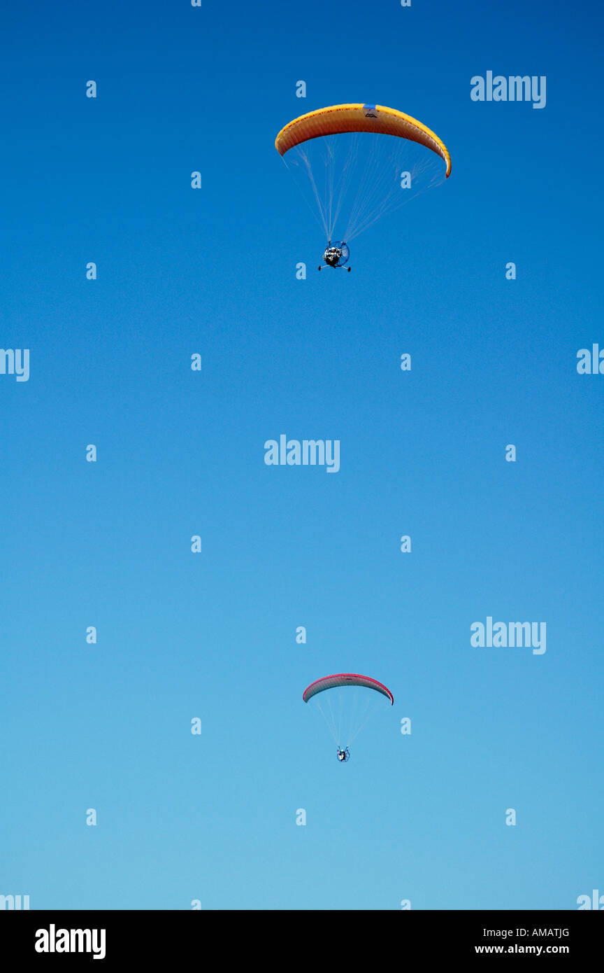 Powered paragliding over the Arizona desert Stock Photo Alamy
