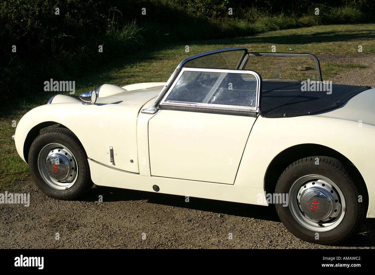 Side view of Austin Healey Sprite classic sports car the Frogeye Stock Photo