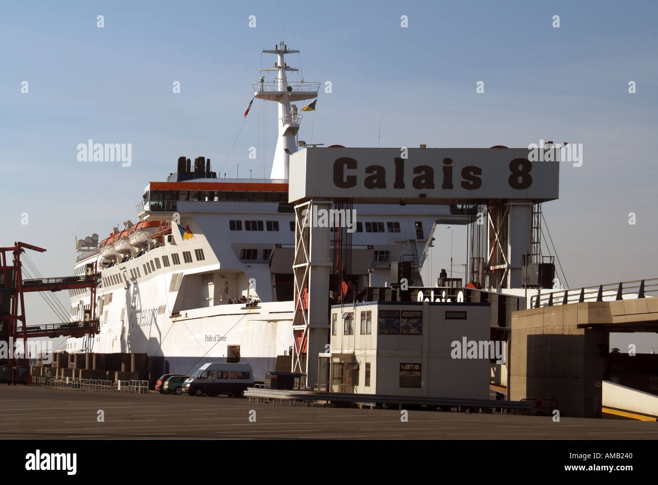 Calais cross channel ferry terminal port installations P O Pride of