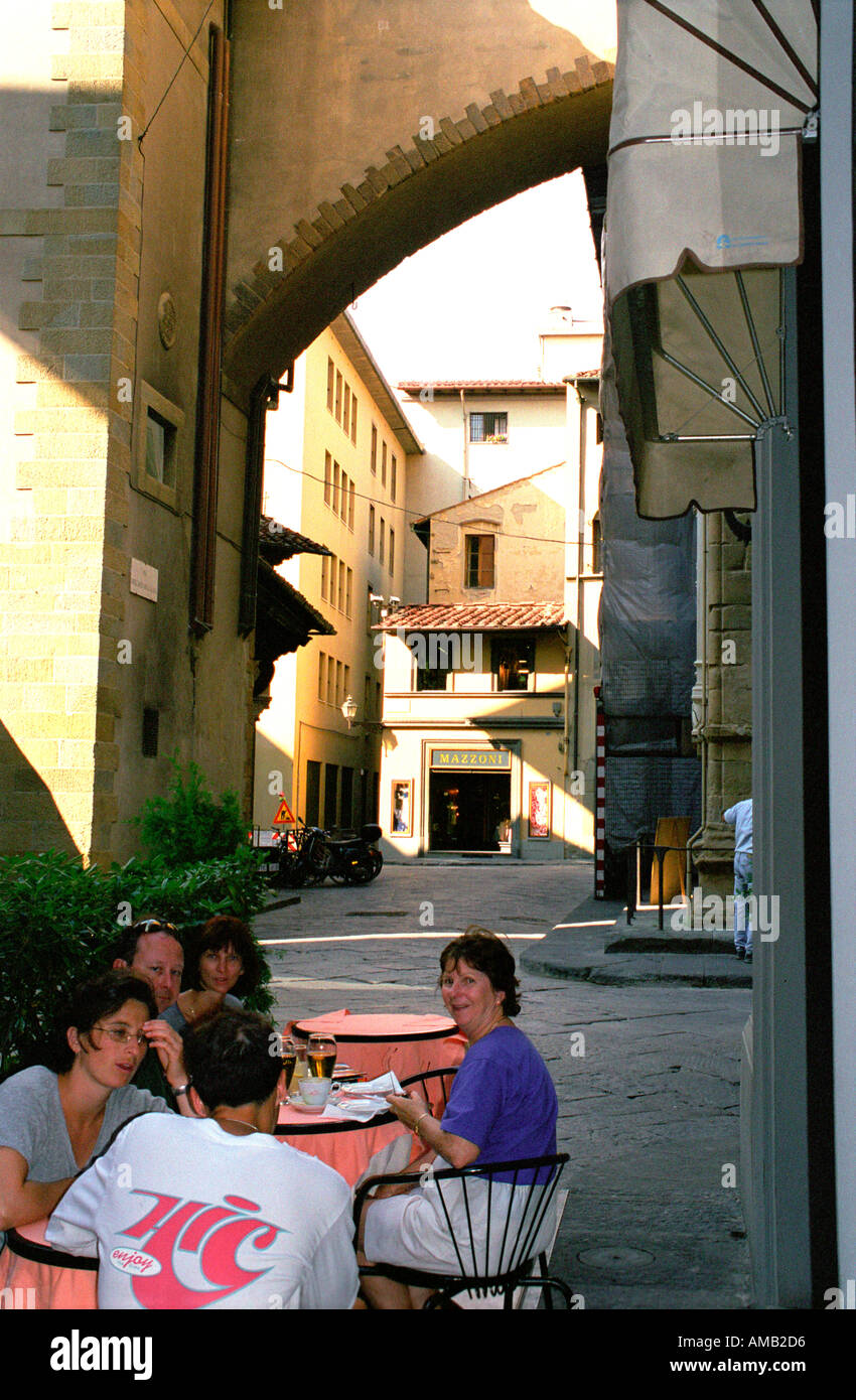 Street cafe in Florence Tuscany Italy Stock Photo