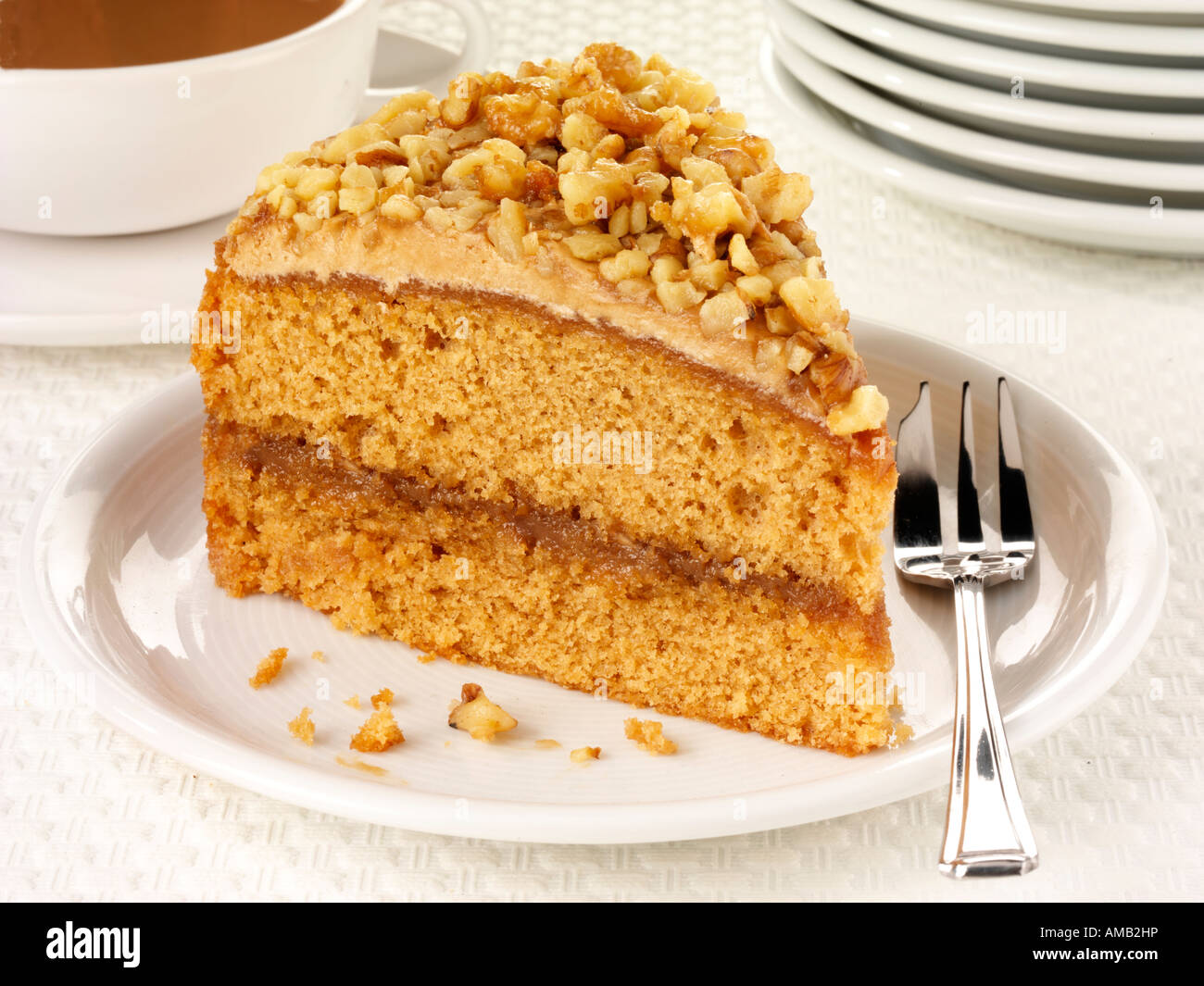 COFFEE AND WALNUT CAKE Stock Photo Alamy
