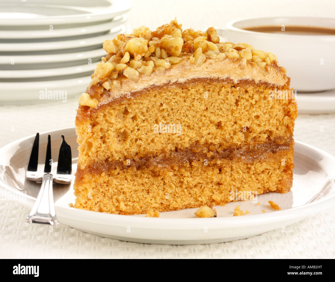 COFFEE AND WALNUT CAKE Stock Photo Alamy